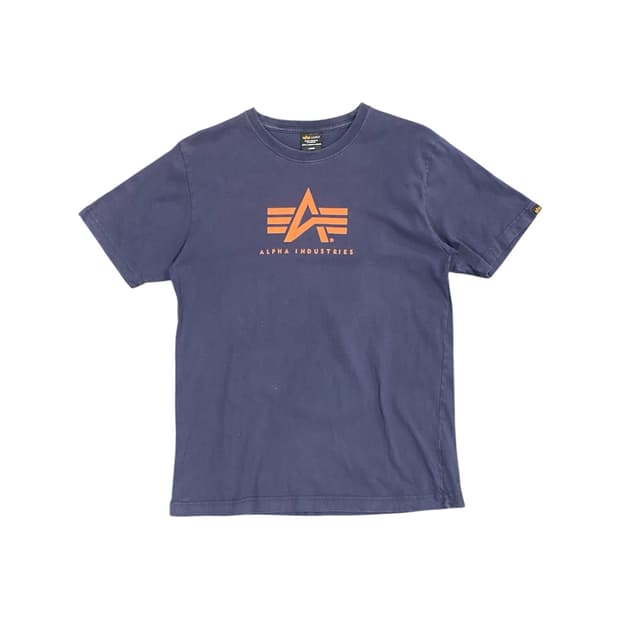 Alpha industries 오렌지 베이직 로고 프린팅 반팔 티셔츠