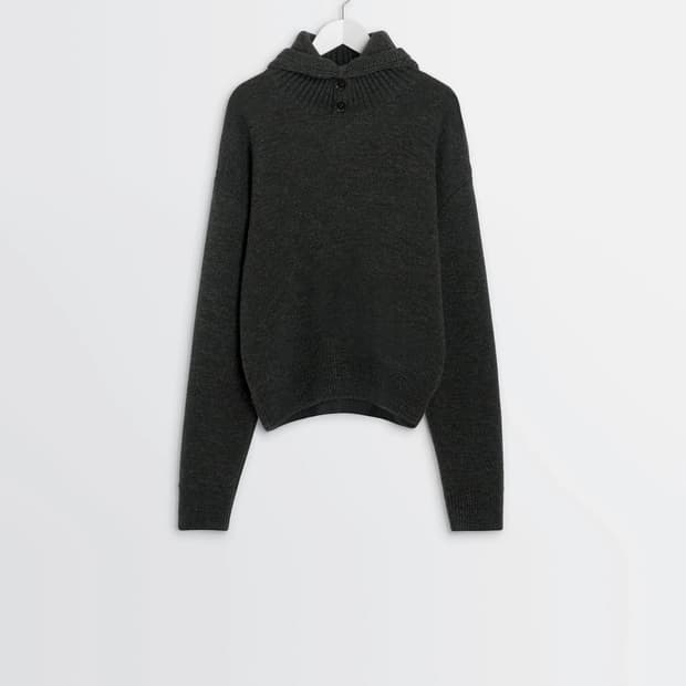 르메르 알파카 울 후디드 니트