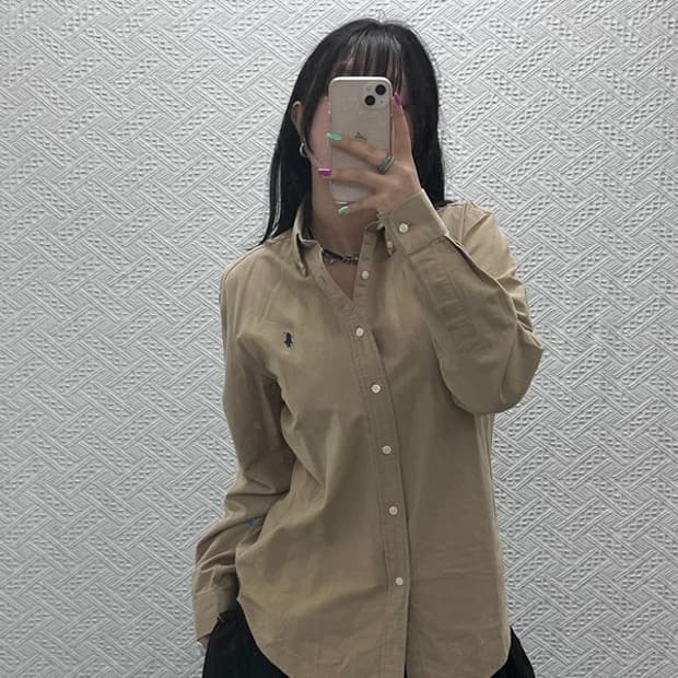 폴로 랄프로렌 빈티지 컨트리 옥스포드 카멜 셔츠 S C07263