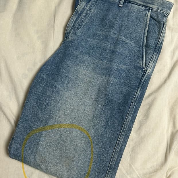 포터리 24ss 원워시드 컴포트 데님 미드블루 3사이즈