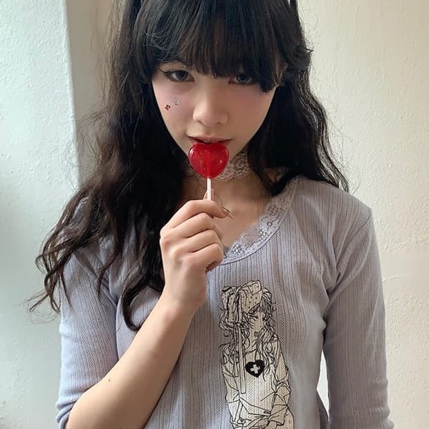 샵페어리 DREAMY GIRL LACE T-SHIRT-라벤더