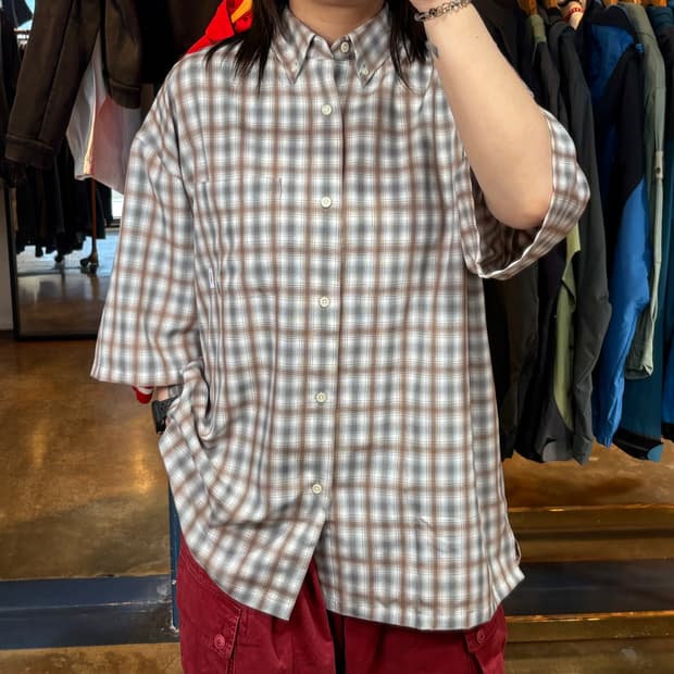 커버낫 체크 반팔 셔츠