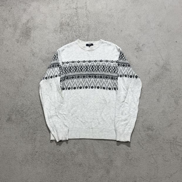 빔즈 아가일 패턴 니트 M