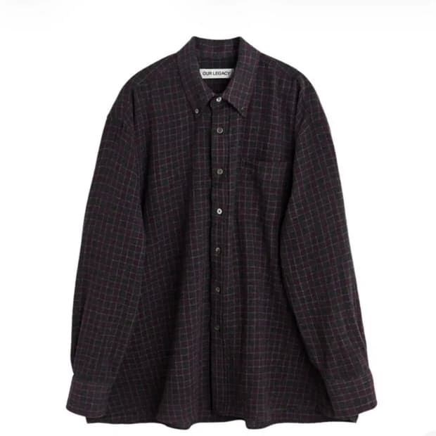 아워레가시 보로우드 BD 셔츠 소포모어 체크 루럴 울 48