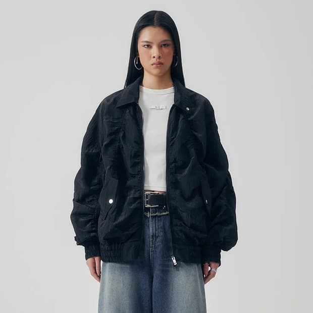 트리밍버드 바람막이 점퍼 airy sheer shirring jumper