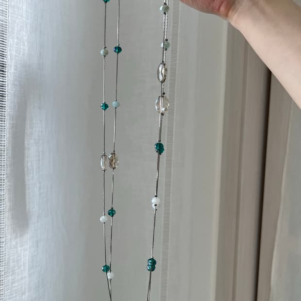 일본산 크리스탈 비즈 목걸이