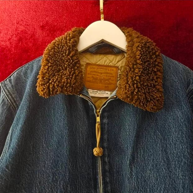 리바이스 양털 카라넥 데님 봄버자켓 90-95size