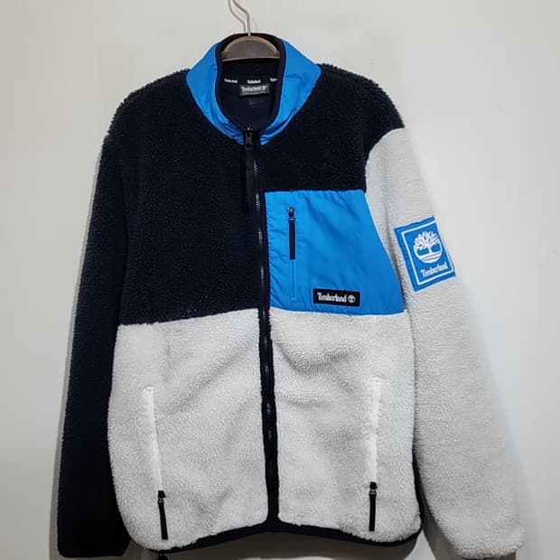 (XL) 팀버랜드 플리스 점퍼 배색 뽀글이 후리스 자켓 아웃도어 