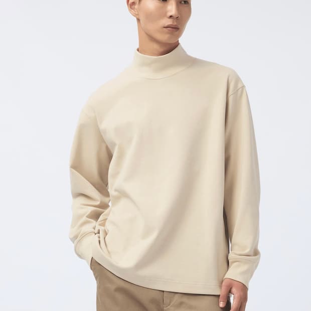 [L]유니클로U 브러시드 모크넥 긴팔