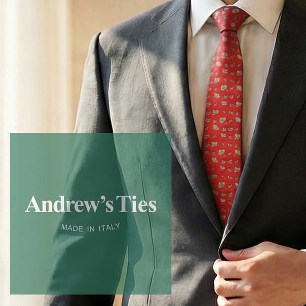 앤드류스타이 소 & 달팽이 모티브 넥타이 8.6cm A+등급 A19767