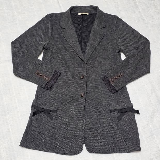 일본엑시즈팜 양지뢰 로즈레이스 니트 자켓