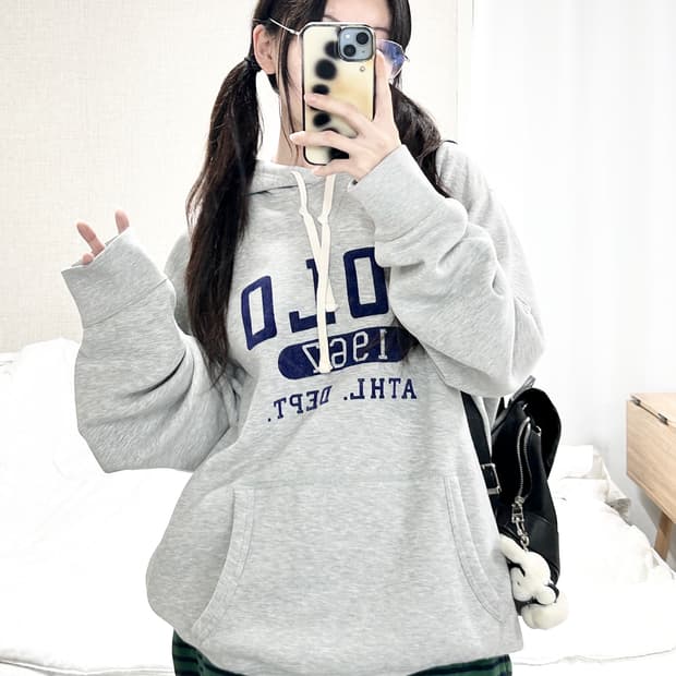 폴로 신형 빅로고 그레이 후드