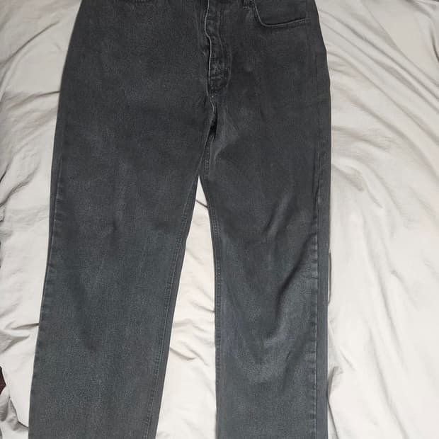 도넛리벤지 오일워싱 블랙진