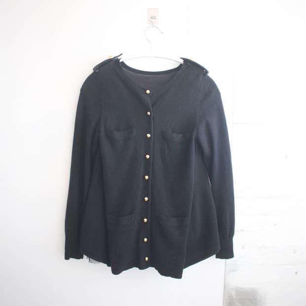 sacai back prill wool cardigan