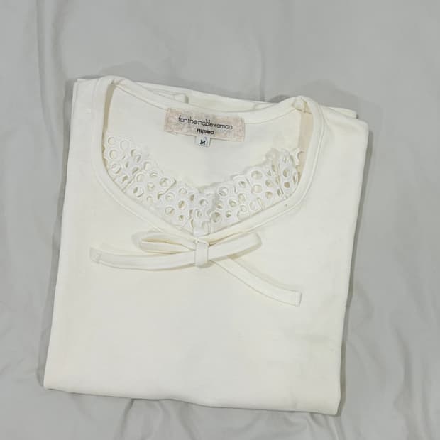 레이스 리본 반팔 티 대장템 모리걸 