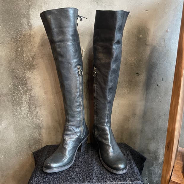 피오렌티니 베이커 레이스업 니 하이 부츠