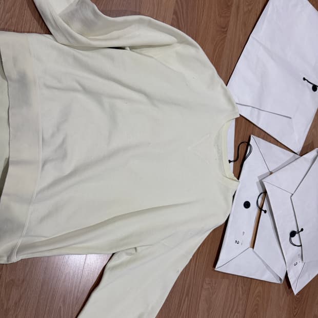 (3)visvim 비즈빔 스웨트 맨투맨 데미지드 라이트옐로우