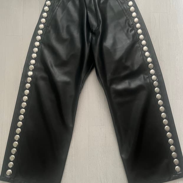 스터드 레더 팬츠
