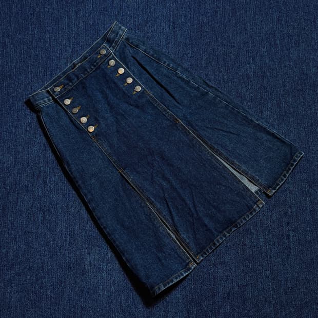 빈티지 앞트임 데님 스커트