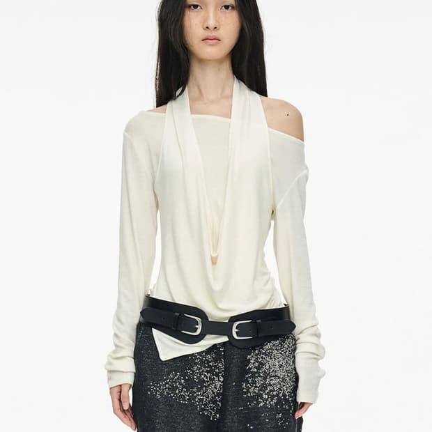 세릭 레이어드 헤더 탑 아이보리