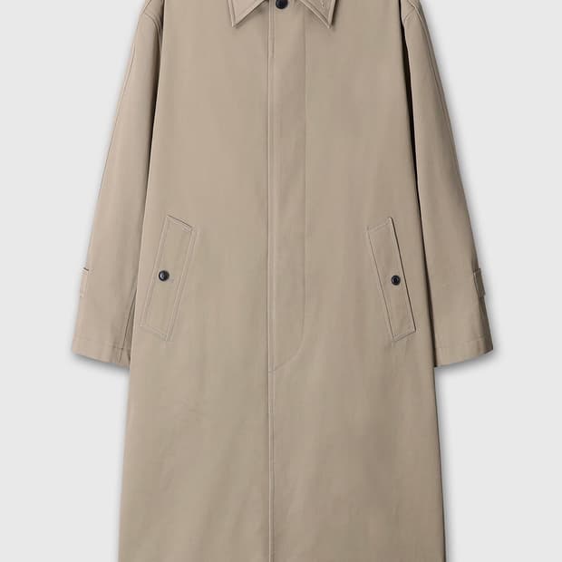 토니웩 /코튼 드릴 싱글 브레스티드 오버코트_베이지 / XL