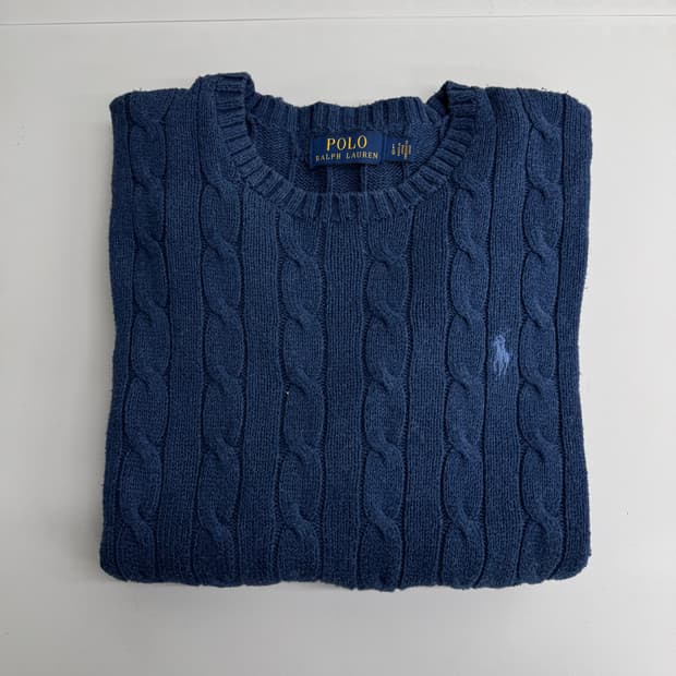 폴로 케이블 니트 