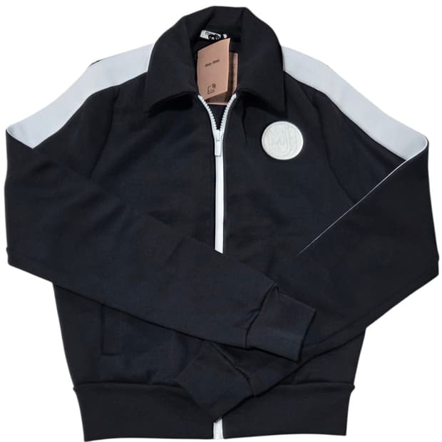 미우미우 엠보 로고 사이드 라인 트랙 재킷 