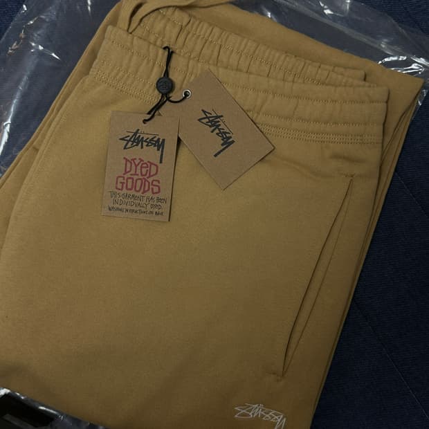 새상품 스투시 오버다이드 로고 팬츠 탄 xl