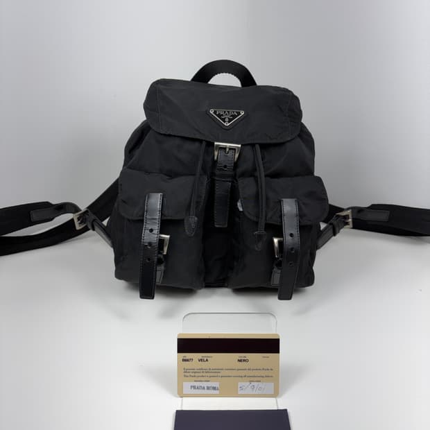 프라다 B6677 나일론 투포켓 스몰 백팩