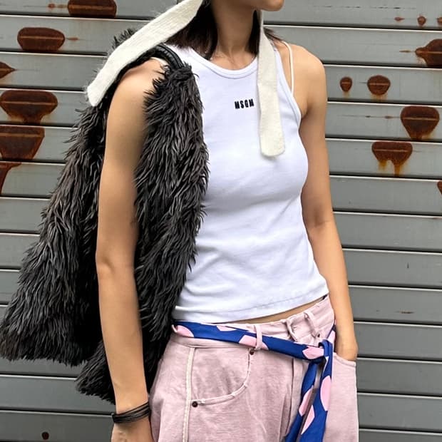 MSGM 레이서백 골지 탱크 탑