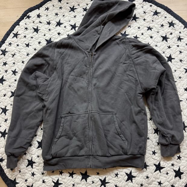 이지갭 더블 레이어드 후드집업 다크 그레이