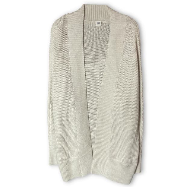 갭 아이보리 니트 짜임 가디건 루즈핏 M