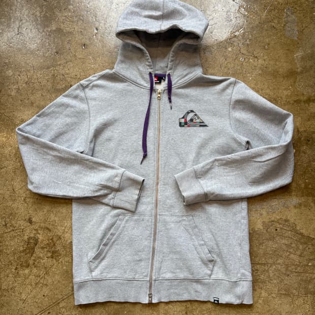 퀵실버 그레이 스웻 후드집업