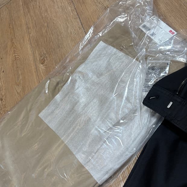 유니클로 저지 배럴 레그 팬츠(일본제품) s 베이지/블랙