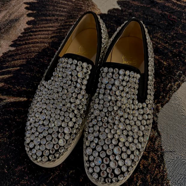 (파워정품) 루부탱 크리스탈 슬립온