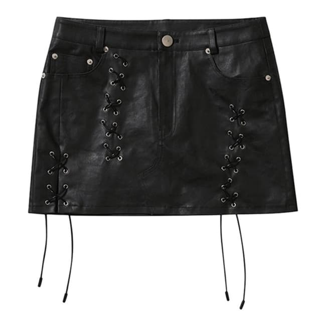 LEEY eyelet mini skirt