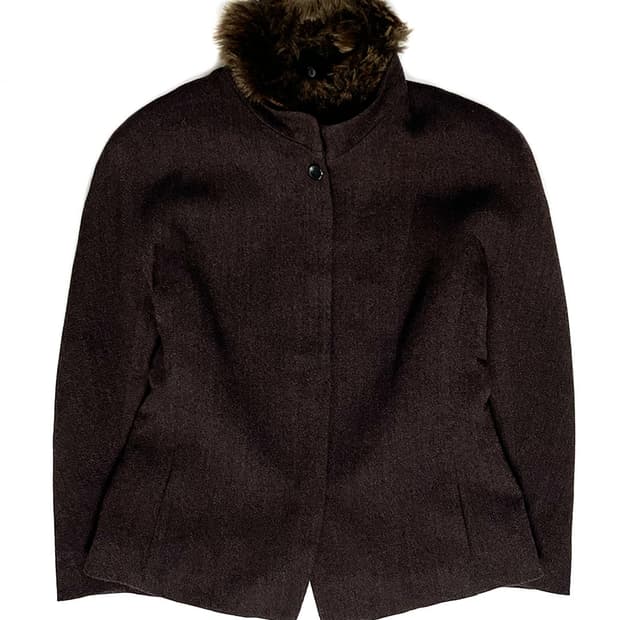 vintage 차이나카라 퍼트리밍 울 자켓