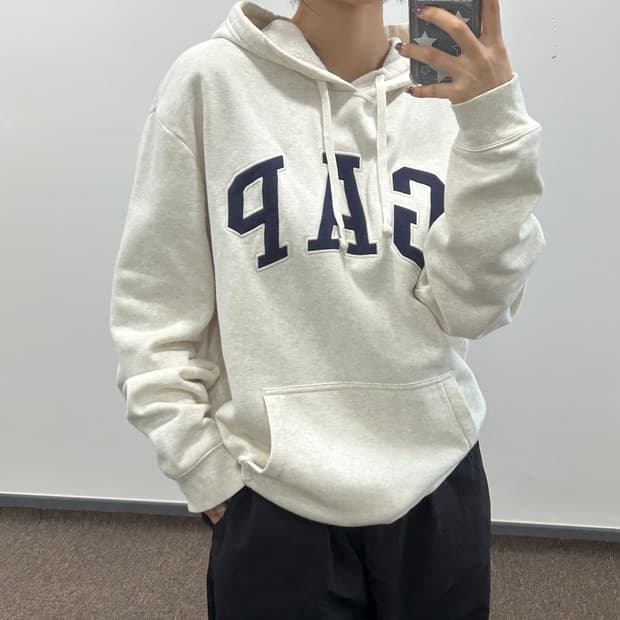 Gap 갭 오트 베이지 스펠아웃 후드티
