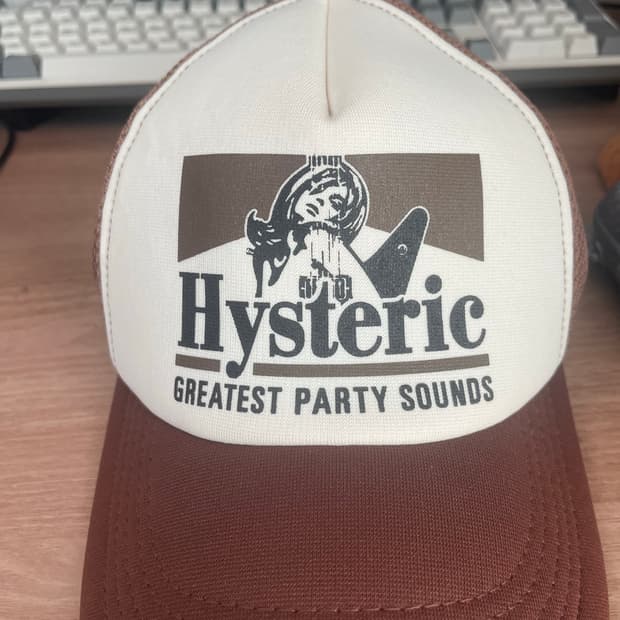 히스테릭 글래머 기타 걸 메쉬 캡 브라운 