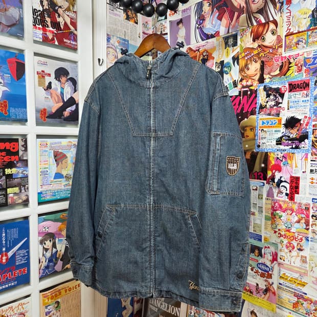 00S 엠엘비 양키스 데님 카모 후드집업