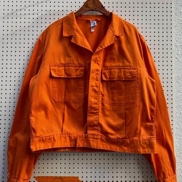 (DEADSTOCK) FRENCH ORANGE 헤링본트윌 프렌치워크자켓