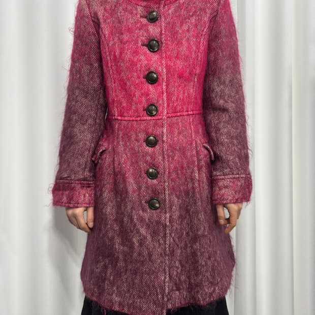 1eins schritt gradation pink wool coat
