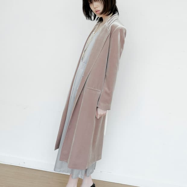 키야기 벨벳 라이트 코트 자켓