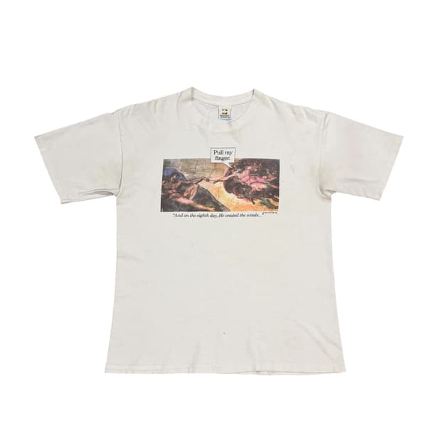 빈티지 90s 미켈란젤로 “Pull My Finger" 패러디 티셔츠