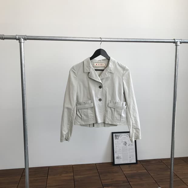 'MARNI' Ivory Button-Down Short Jacket
