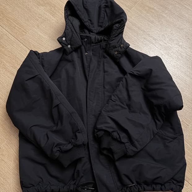 블랙모먼트 오버핏 리버시블 후드파카 점퍼 야상패딩