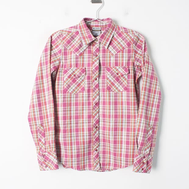 콜롬비아 우먼 체크셔츠