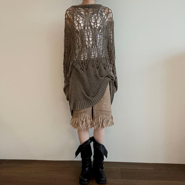 LAD MUSICIAN Mesh Grunge Knit  