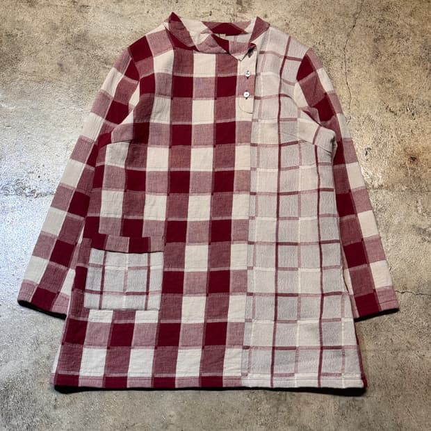 44-55 ) acha Panel Check Tunic Shirt