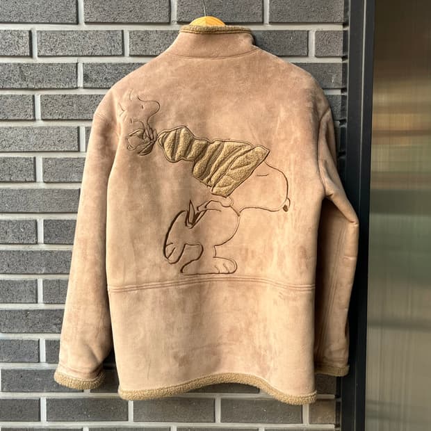 90s GREEN CLUBS x SNOOPY 스누피 시어링자켓 브라운